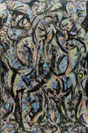 Jackson Pollock (American, 1912-1956). &quot;Gothic.&quot; 1944. Oil on canvas, 7&#x2019; 5/8&#x201d; x 56&#x201d; (215.5 x 142.1 cm). The Museum of Modern Art, New York. Bequest of Lee Krasner, 1984 &#xa9; 2015 Pollock-Krasner Foundation / Artists Rights Society (ARS), New York