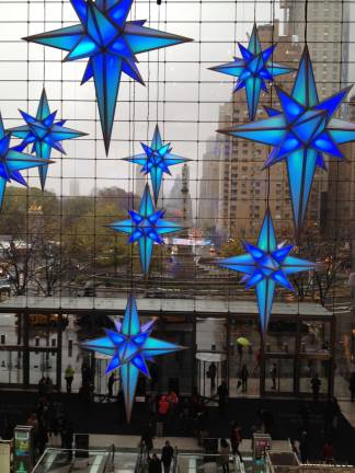 Holiday decorations inside the Time Warner Center at Columbus Circle. Photo: Rick Sayers