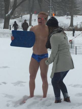 &#x201c;Will you kick it with me?&#x201d; Chase Benton, 18, abandoned clothes and reason to ask Hailey Kardon to prom in Central Park near Columbus Circle. The classmates at Providence High School in Jacksonville, Florida, were visiting New York on their senior class trip. Photo: Michael Garofalo