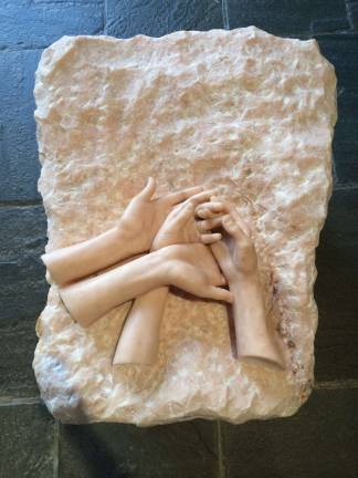 Louise Bourgeois, &#x201c;Untitled (No. 2)&#x201d; 1996, pink marble on steel base
