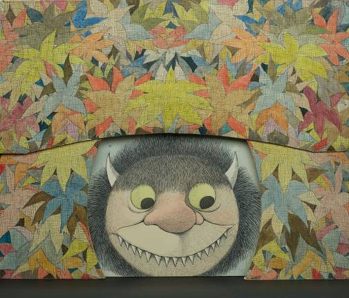 Maurice Sendak (1928-2012), Diorama of Moishe scrim and flower proscenium (Where the Wild Things Are), 1979-1983, watercolor, pen and ink, and graphite pencil on laminated paperboard. &#xa9; The Maurice Sendak Foundation. The Morgan Library &amp; Museum, Bequest of Maurice Sendak, 2013.103:69, 70, 71.