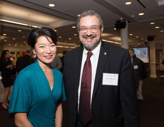 Emcee Vivian Lee of NY1 with 32BJ President Hector Figueroa. Photos by George Cade