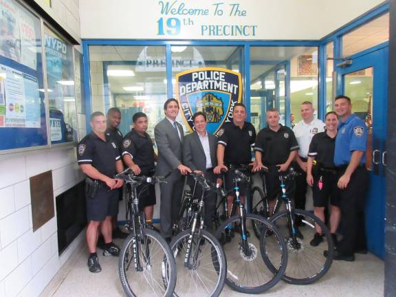 Council Member Ben Kallos and Council Member Daniel Garodnick with officers from the 19th Precinct. Photo: courtesty of Council Member Ben Kallos