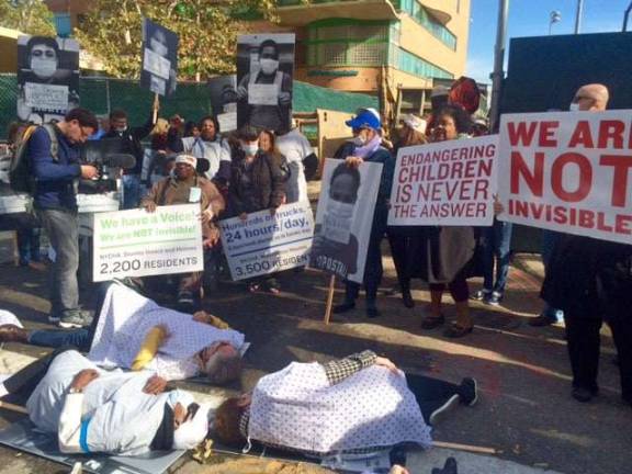 Upper East Side residents staged a die-in last year against the East 91st Street marine transfer station.