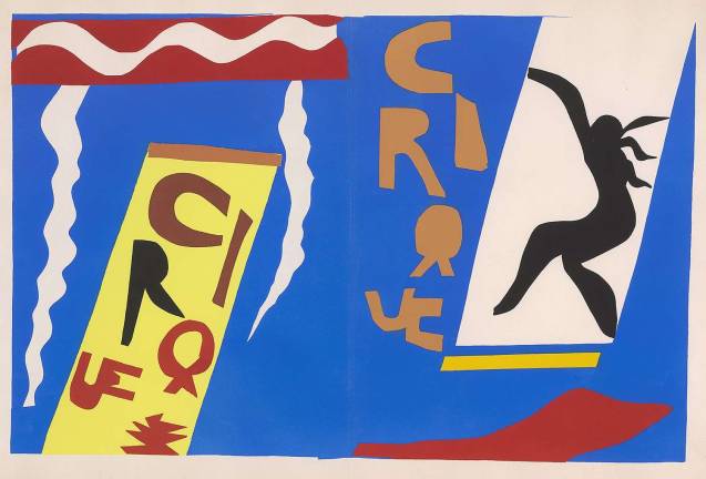 Henri Matisse (1869&#x2013;1954), &quot;Circus,&quot; pochoir, plate II in &quot;Jazz&quot; (1947). Courtesy of Frances and Michael Baylson &#xa9; 2015 Succession H. Matisse / Artists Rights Society (ARS), New York. Photography by Graham S. Haber, 2015.