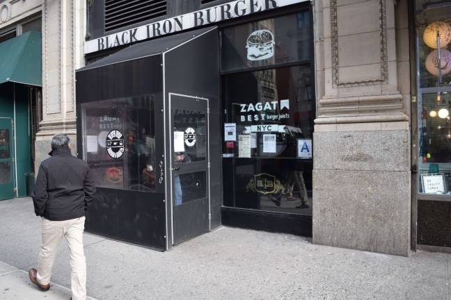 Black Iron Burger, citing the chain&#x2019;s immigrant ownership closed its Seventh Avenue outpost in a &#x201c;show of solidarity.&quot; Photo: Michael Garofalo