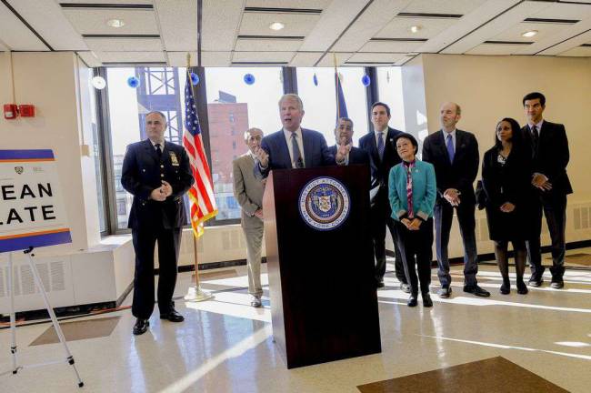 Manhattan District Attorney Cyrus Vance Jr. announcing the &quot;Clean Slate&quot; event at a press conference this week.