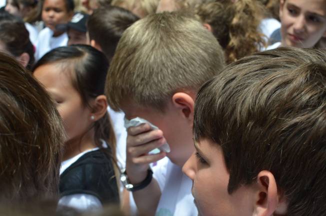 Jacob Hume remembered his friend and former classmate Cooper Stock, who was killed by a reckless cab driver last January. Photo by Daniel Fitzsimmons.