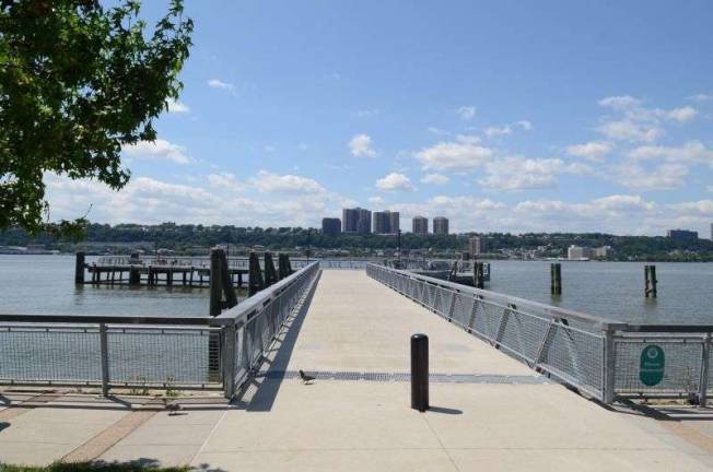 A view of the West 125th Street Pier on the Hudson River in West Harlem Piers Park. Photo: Malcolm Pinckney / NYC Parks Dept.