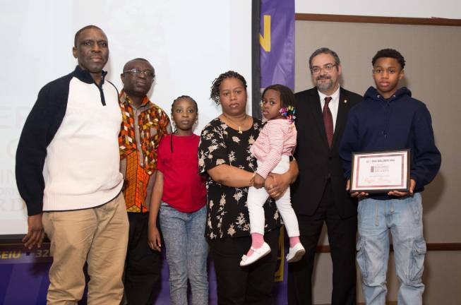 The family of Idrissa Camara, who was honored with a posthumous Life Saver Award
